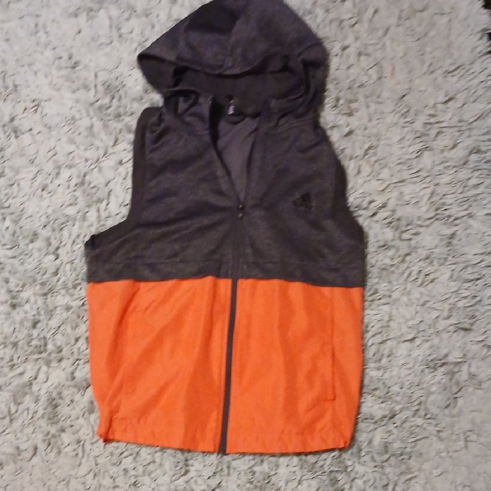Adidas Two-Tone Hooded Vest - Black and Orange